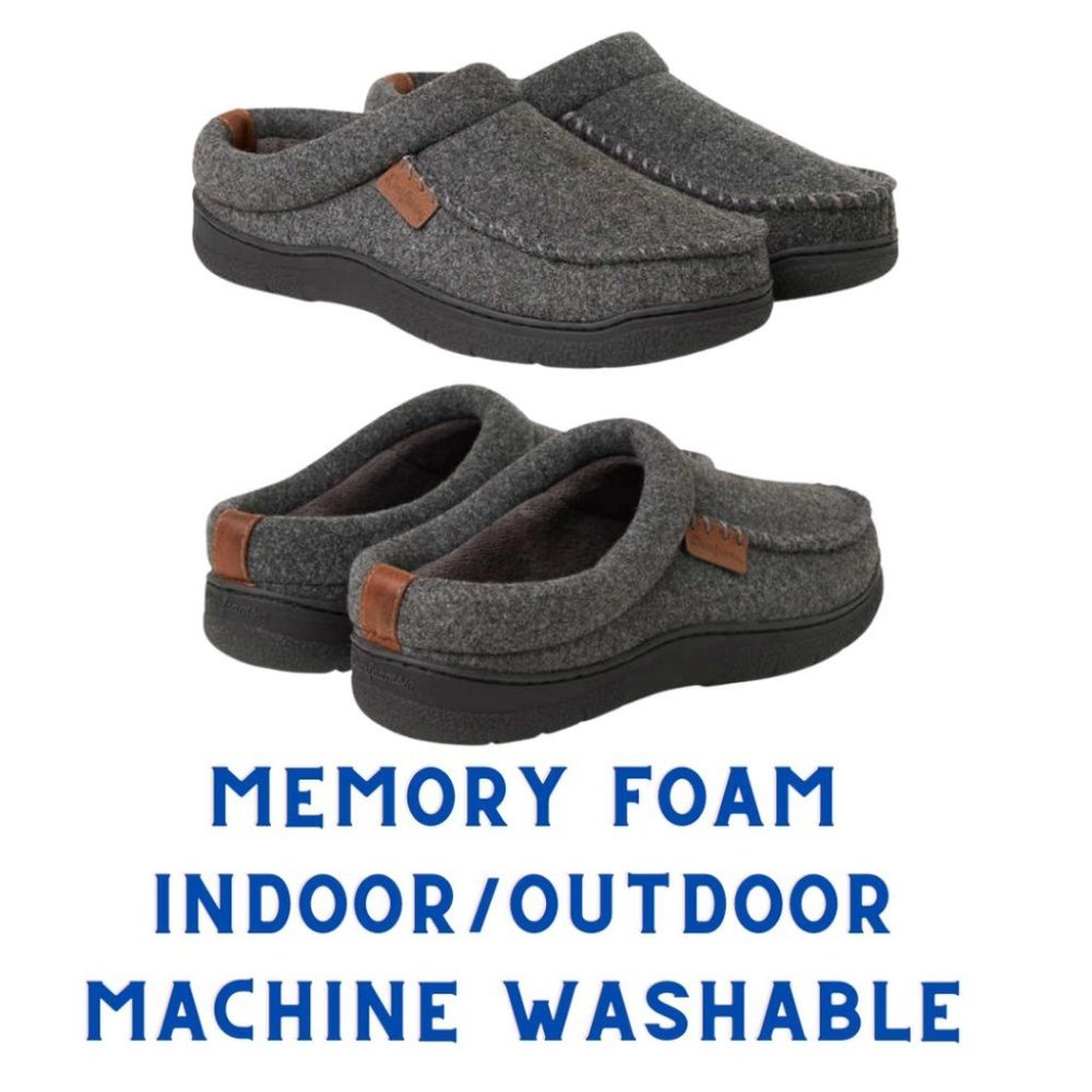 Men's Dearfoams Wool Blend Memory Foam Slippers - Picture 2 of 8